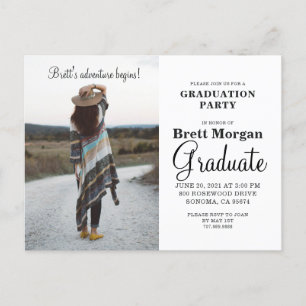 Boho Modern Photo Graduation Party  Invitation Pos