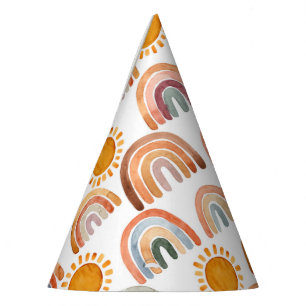 Boho Modern Rainbow and Sun  Party Hat