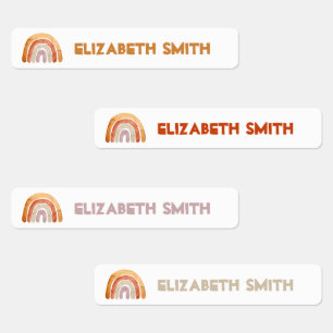 Boho Modern Rainbow Personalised Name School