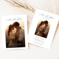 Boho Modern Rustic Photo Wedding Save Date