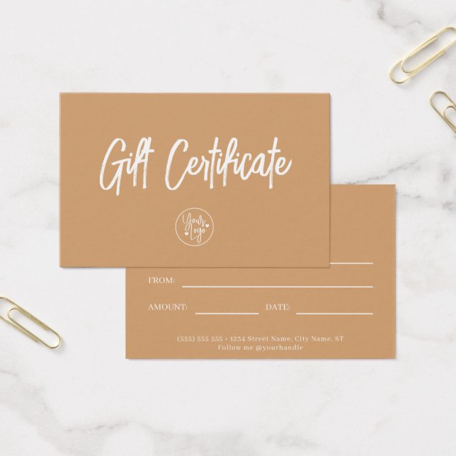 Boho Modern Small Business Gift Certificate (Office)