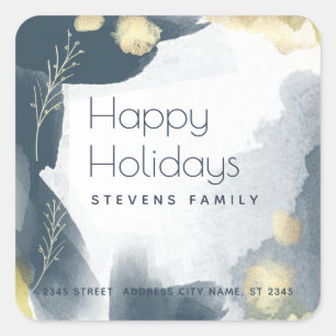 Boho Modern Watercolor abstract branches Square Sticker