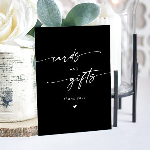 Boho Modern White Black Wedding Cards and Gifts Acrylic Sign