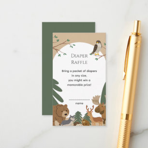 Boho Modern Woodland Animals Forest Baby Shower Enclosure Card