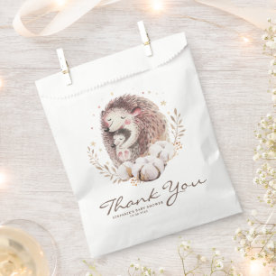 Boho Mommy and Baby Hedgehog Baby Shower Thank You Favour Bags