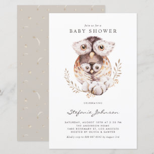 Boho Mommy and Baby Owl Baby Sprinkle Invitation