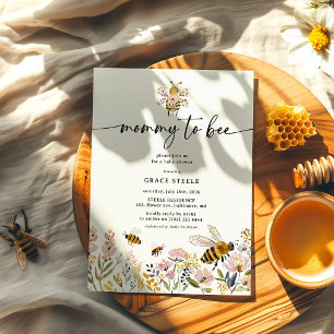 Boho Mommy-to-Bee Baby Shower Invitation