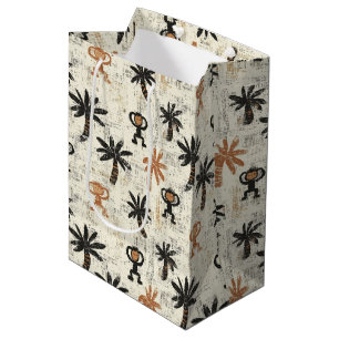 Boho Monkey Jungle Safari Pattern Medium Gift Bag
