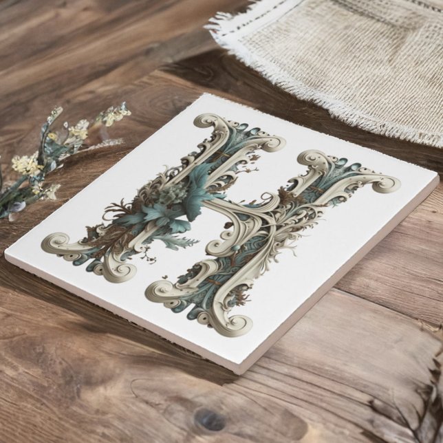 Boho Monogram Initial H Tile (Creator Uploaded)
