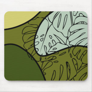 Boho Monstera Leaves Mouse Mat