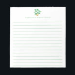 Boho Monstera Plant Minimalist Green Personalised Notepad<br><div class="desc">Simple watercolor monstera leaf plant drawing,  personalised with your name.</div>