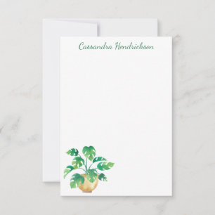 Boho Monstera Plant Modern Minimalist Personalised Card