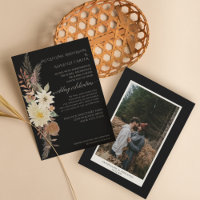 BOHO Moody Fall Floral Pampas Grass Watercolor