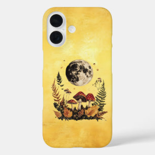 Boho Moon and Mushrooms iPhone 16 case