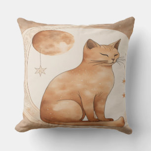 Boho Moon Cat Design Cushion