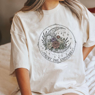 Boho Moon Floral Celestial Tattoo Design Tri-Blend Shirt