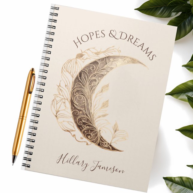 BOHO Moon Hopes & Dreams Inspirational  Notebook (Creator Uploaded)