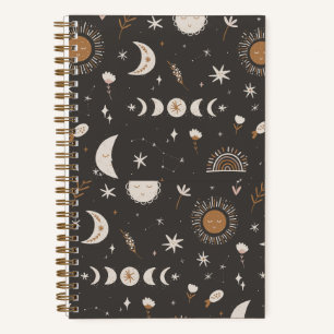 Boho Moon Journal   Black & Gold