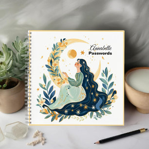 Boho Moon Maiden Spiral Notebook