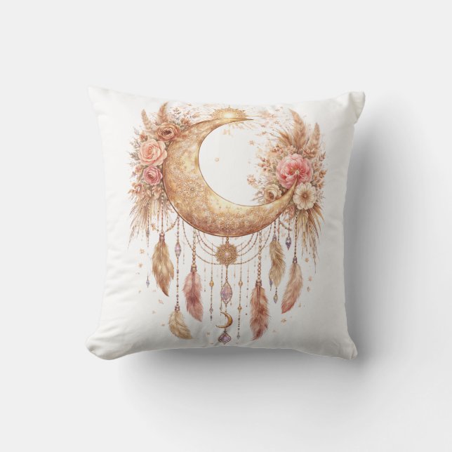 Boho Moon Mystical Vibe Cushion (Front)