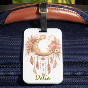 Boho Moon Mystical Vibe Luggage Tag
