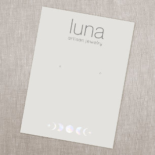 Boho Moon Phase Earring Display Holder Business Card