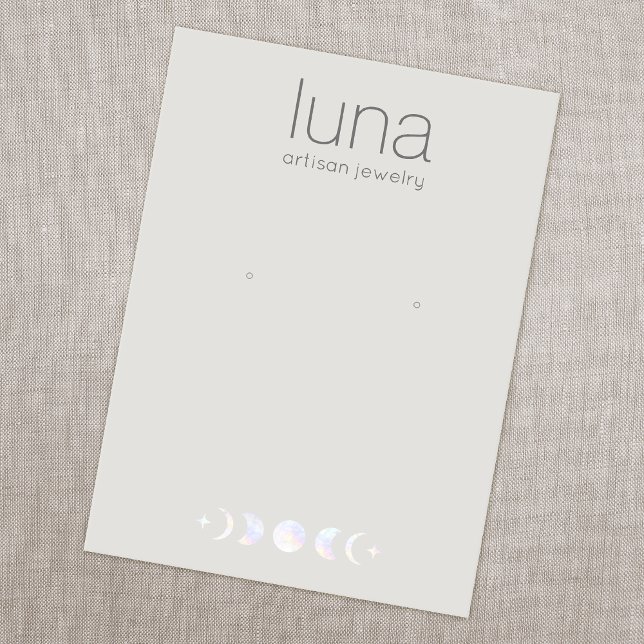Boho Moon Phase Earring Display Holder Business Card (Creator Uploaded)