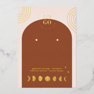 Boho Moon Phase Terracotta Earring Display Card