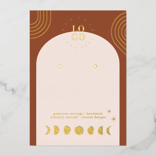 Boho Moon Phase   Terracotta Earring Display Card