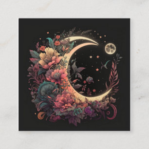 Boho Moon Square Business Card