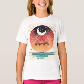 Boho Moon & Stars Dreamy Line Tee Design