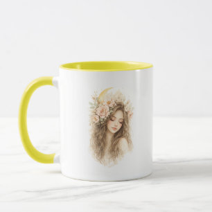 Boho Moon Woman Accent Mug