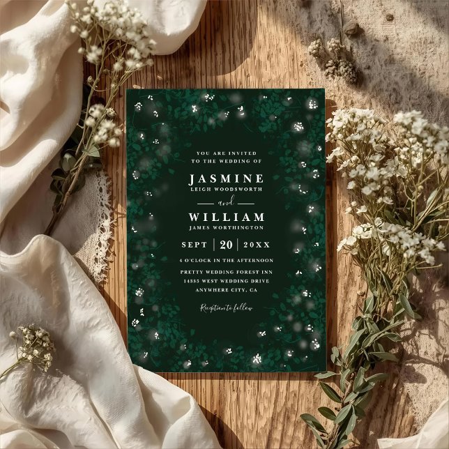 Boho Moonlit Garden Rustic Elegant QR Code Wedding Invitation (Creator Uploaded)