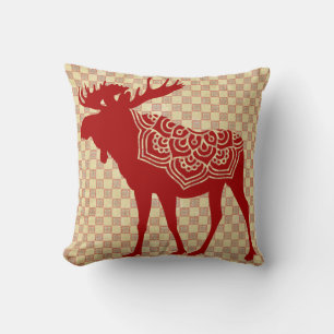 Boho Moose Silhouette Cushion