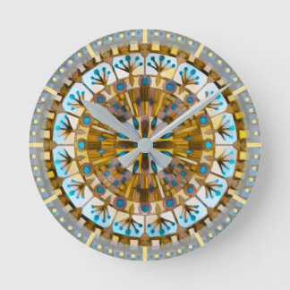 Boho Mosaic Tile yellow Honey -  Round Clock