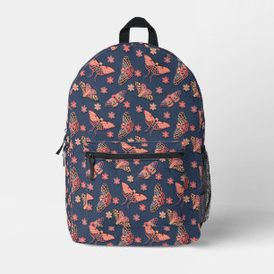 Boho Moth Pattern Aesthetic Printed Backpack