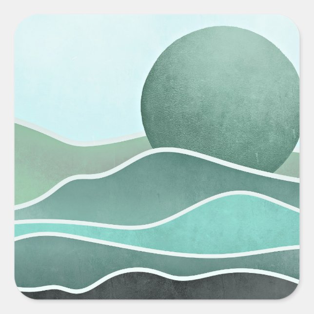 Boho mountain square sticker (Front)