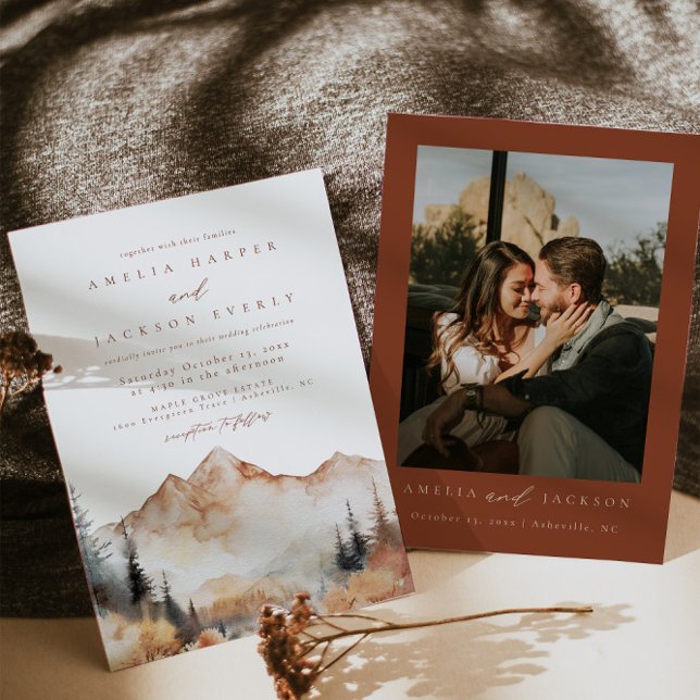 Boho Mountain Wedding Invitation (Creator Uploaded)