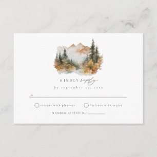 Boho Mountain Wedding RSVP Insert Card