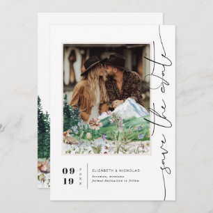 Boho Mountain Wildflower   Photo Save the Date