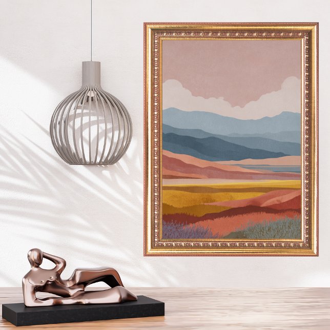 Boho Mountains Landscape Colorful Dreamy Retro Poster (Creator Uploaded)
