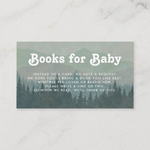 Boho Mountains Retro Blue Books for Baby Enclosure Card