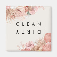 Boho Multicolor Floral Collage White Magnet 