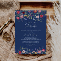 Boho Multicolor Wildflower Let's Celebrate Party