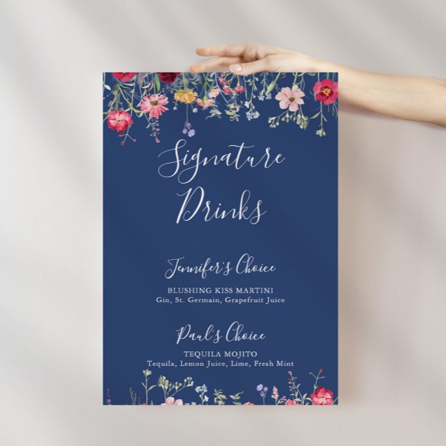 Boho Multicolor Wildflower Signature Drinks Sign (Creator Uploaded)