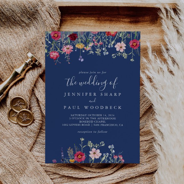 Boho Multicolor Wildflower The Wedding Of Invitation (Creator Uploaded)