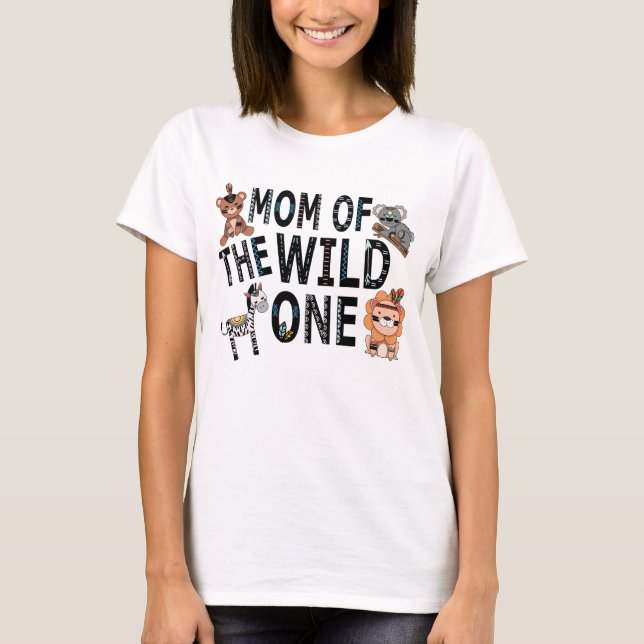 Boho Mum Of The Wild One Birthday T-Shirt (Front)