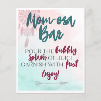 Boho Mum-osa Bar Table Card