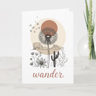 Boho Mum Shirt Mama Wander Desert Wildflower Gift Card