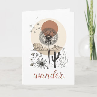 Boho Mum Shirt Mama Wander Desert Wildflower Gift Card